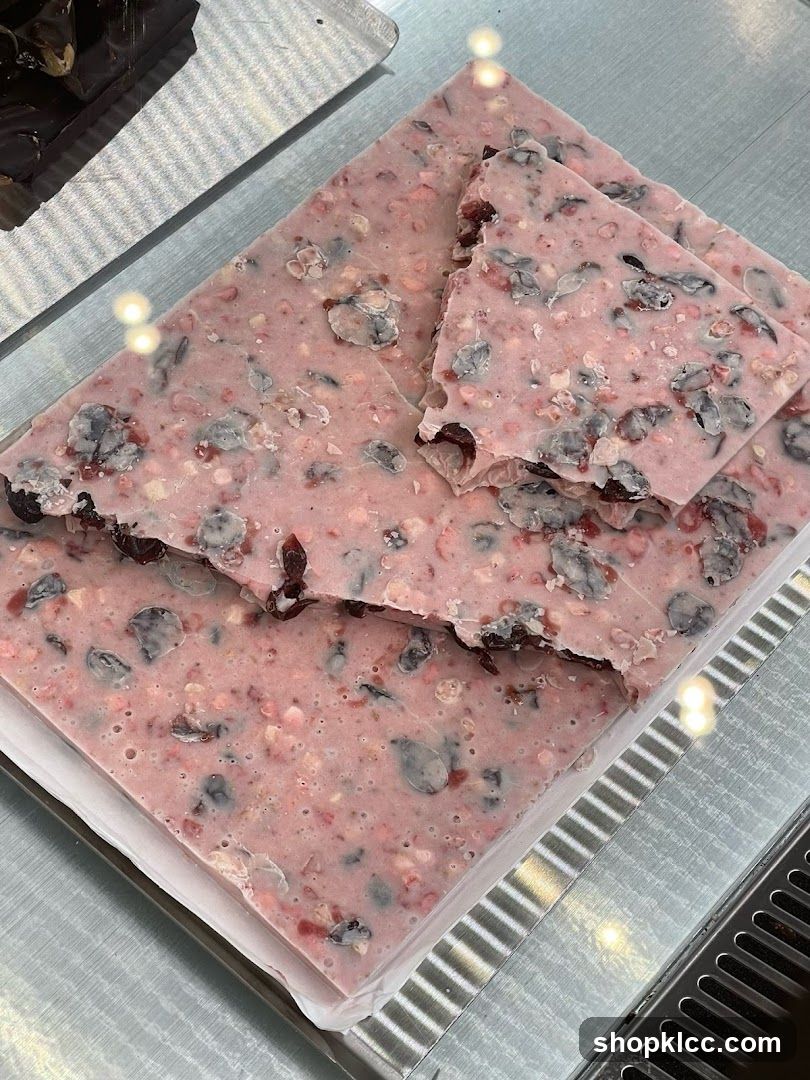 Pink Chocolate Bark with Berries and Nuts