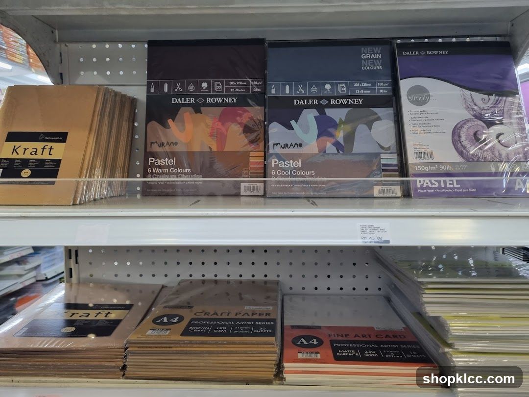 Art Supplies on Shelves