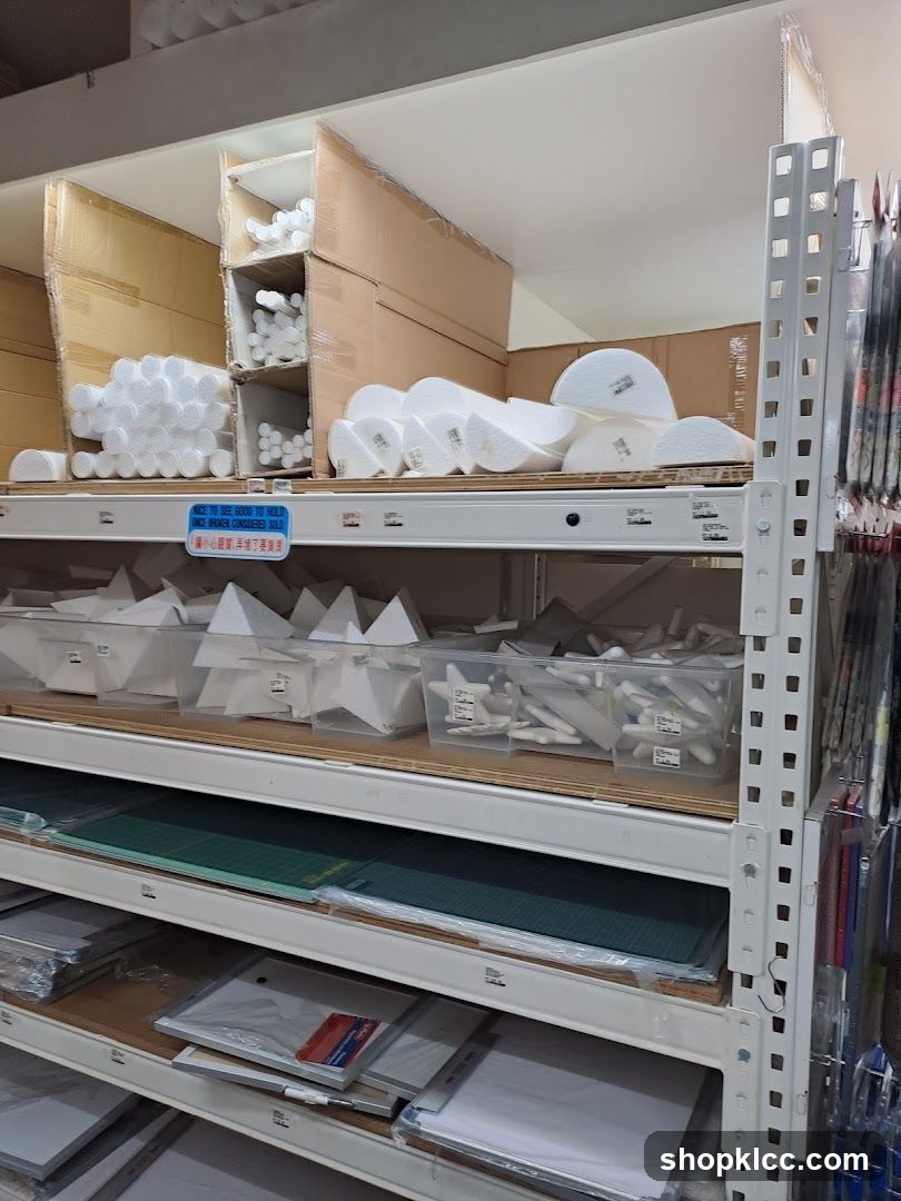 Crafting Supplies on Shelves