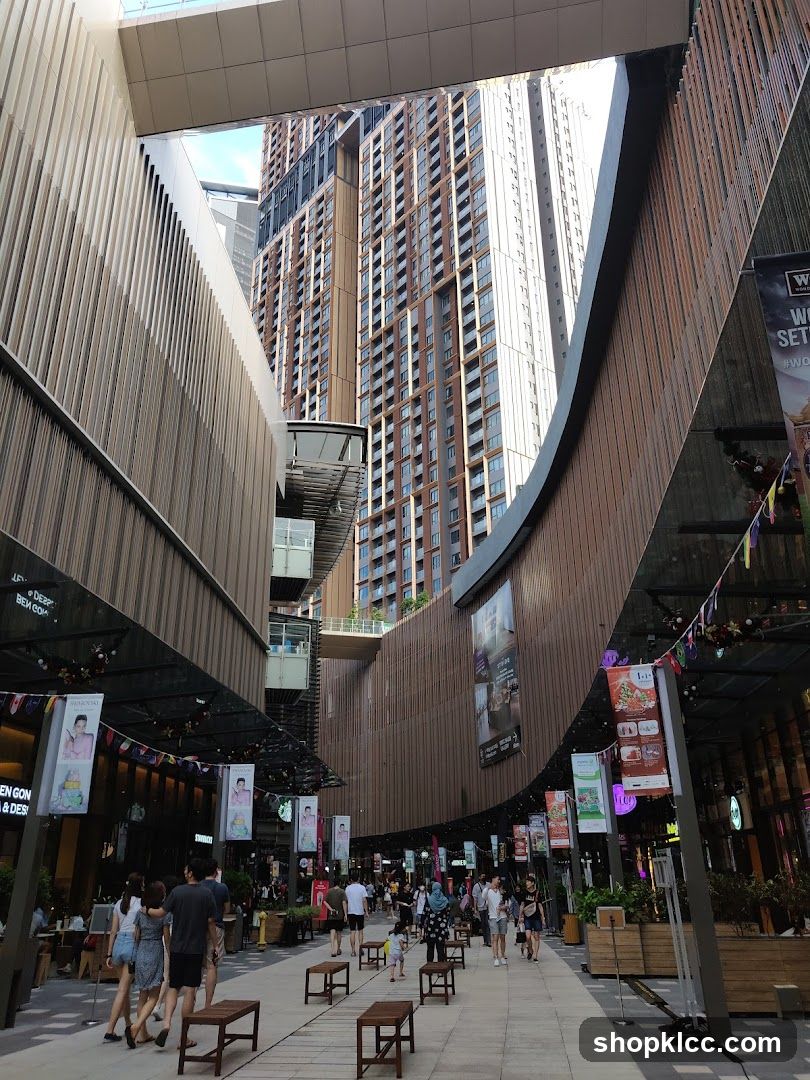 Outdoor Shopping Area with Tall Buildings