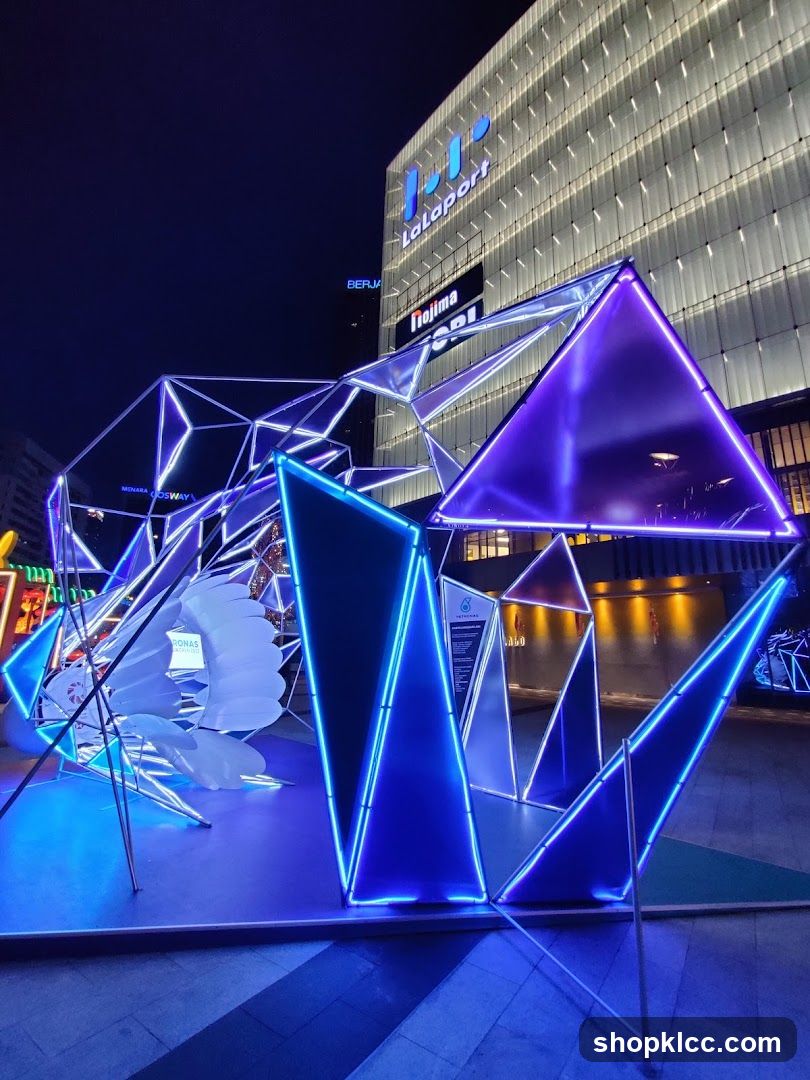 Modern Art Installation at Night