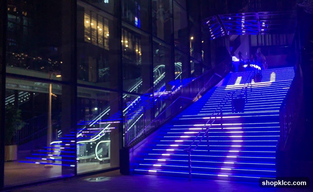 Illuminated Staircase at Night