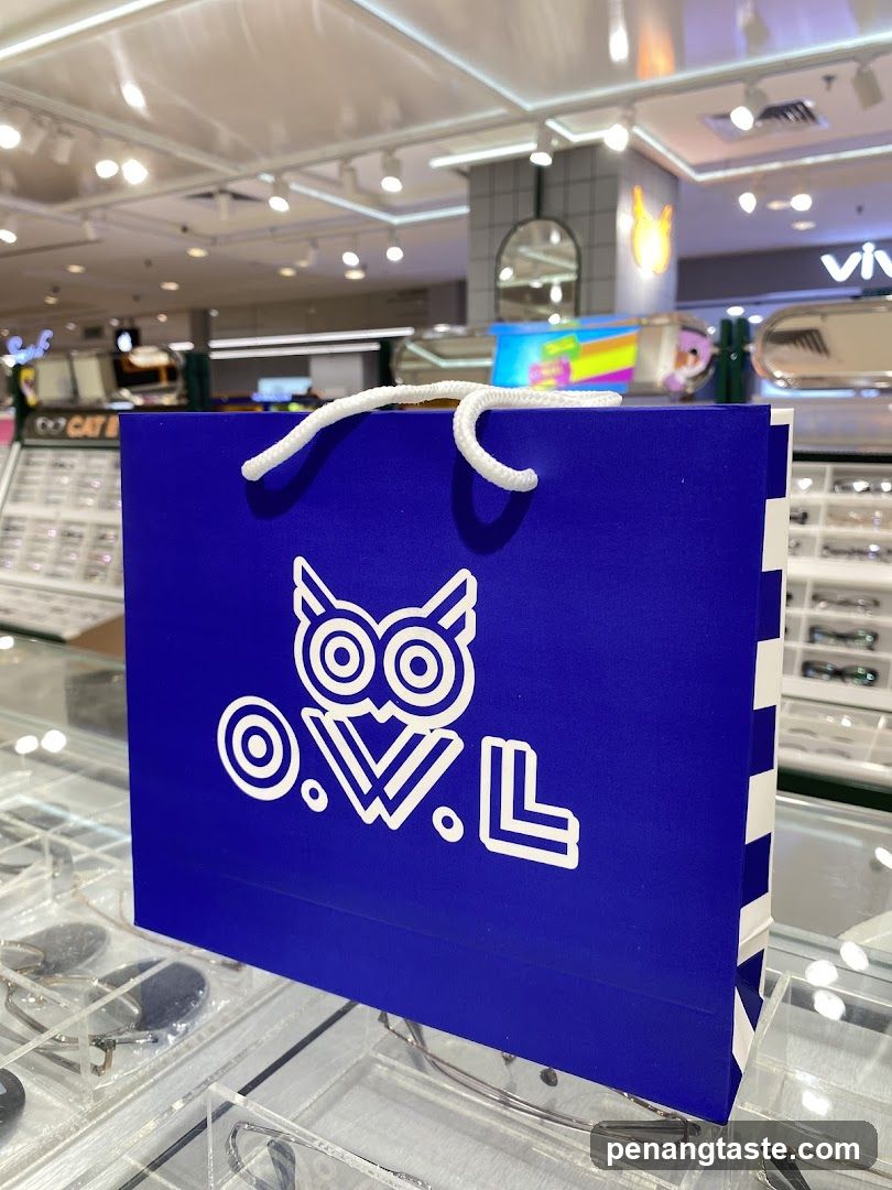 Blue Shopping Bag with Owl Logo