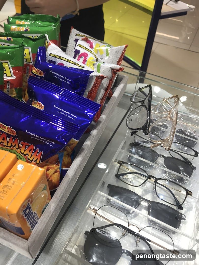 Snacks and Eyeglasses Display