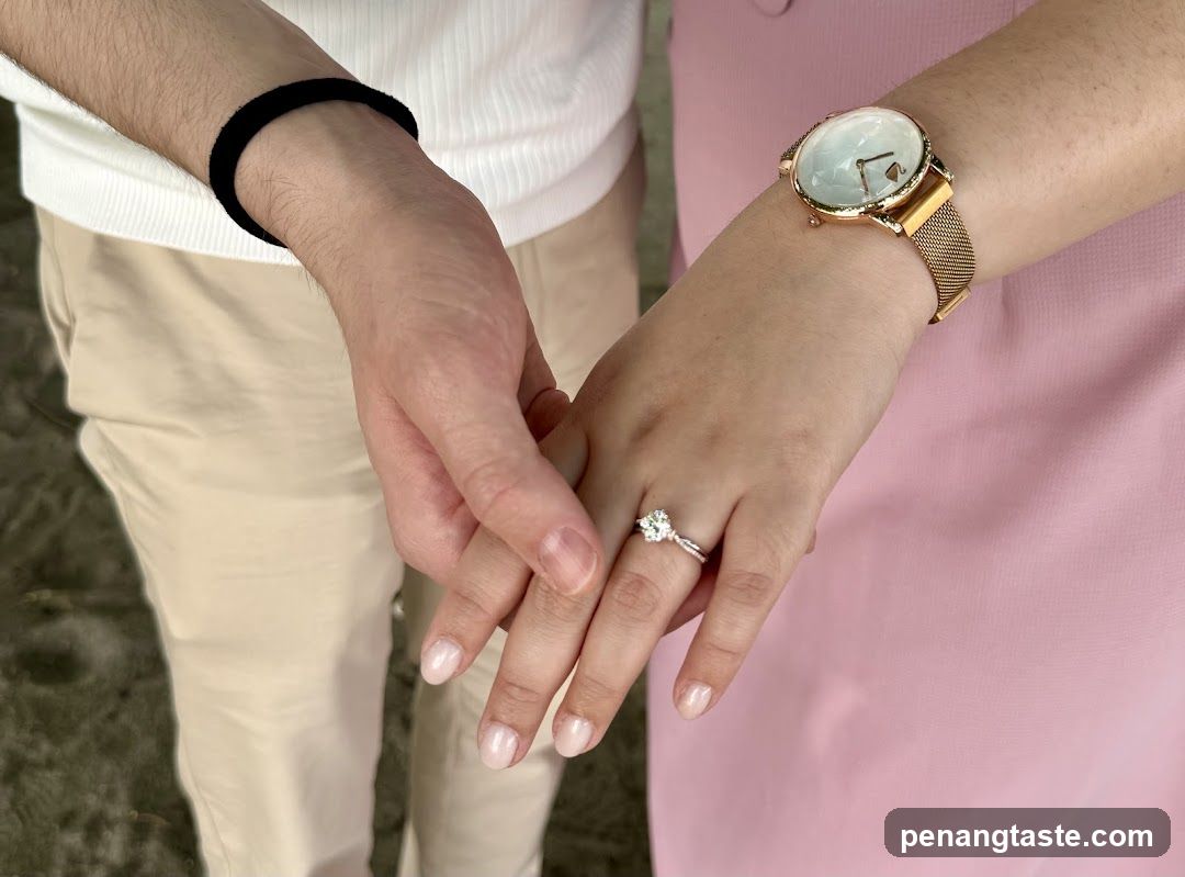 Couple holding hands