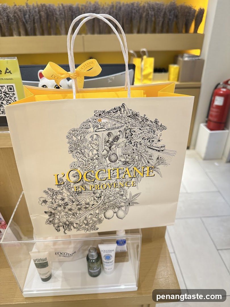 L'Occitane shopping bag and products