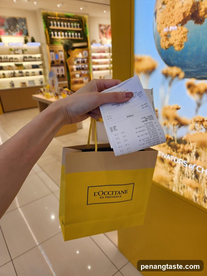 L'Occitane Shopping Bag and Receipt