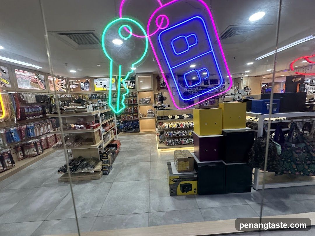 Store Interior with Neon Signs