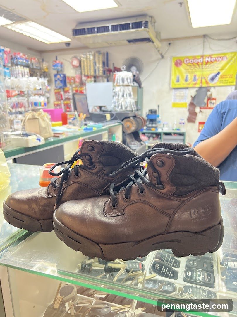 Brown Work Boots on Display