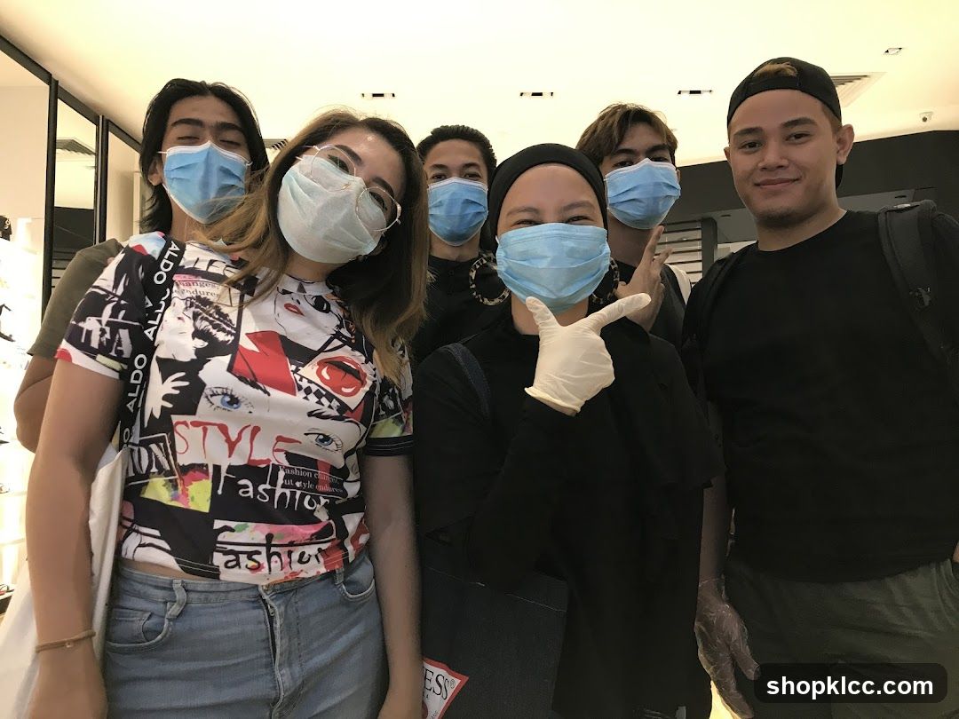 Group of friends wearing masks