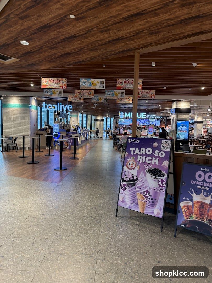 Tealive and Mixue Food Court Interior