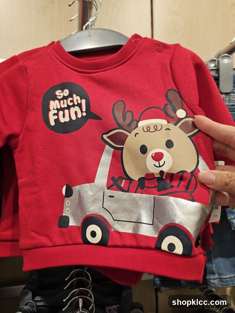 Baby Red Sweater with Reindeer Design