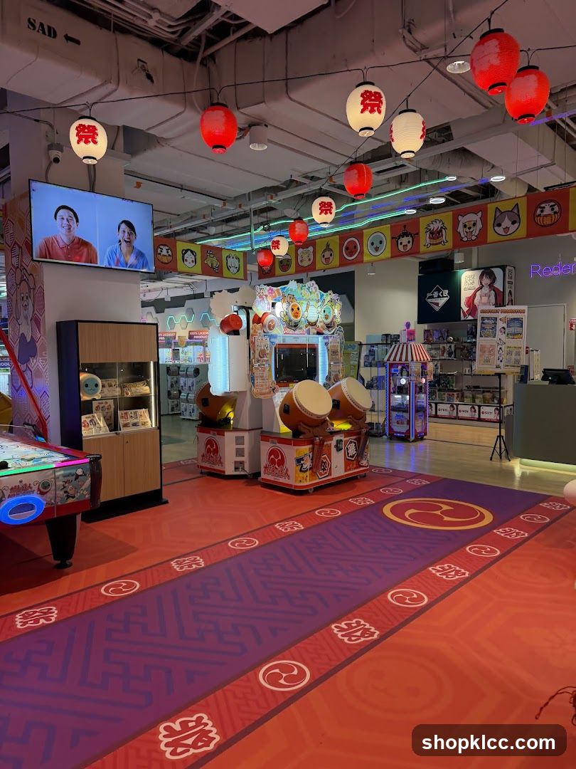 Arcade Game Area with Decorative Lanterns