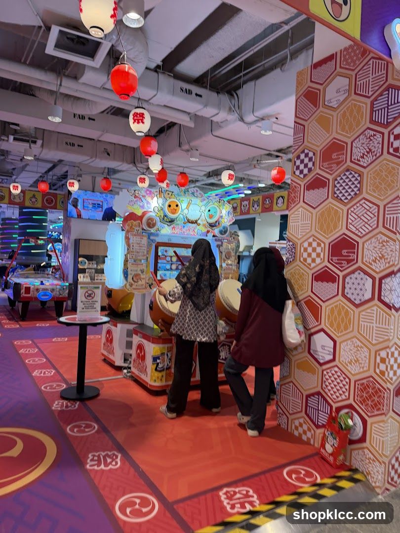 Arcade Interior with Drum Game