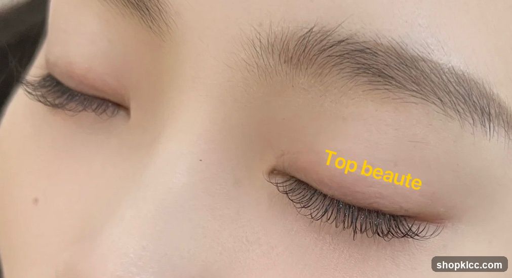 Close-up of closed eyes with makeup