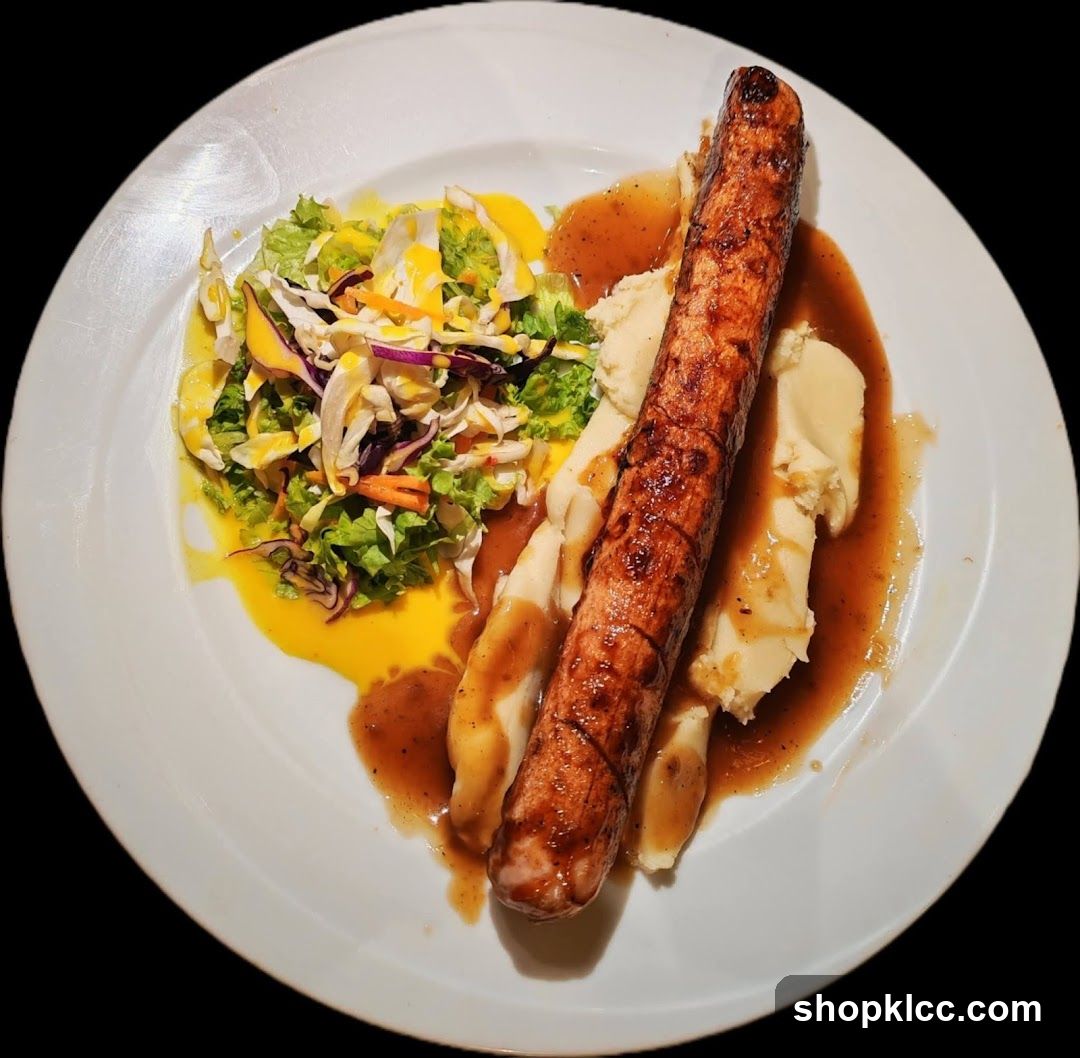 Sausage and Mash with Salad