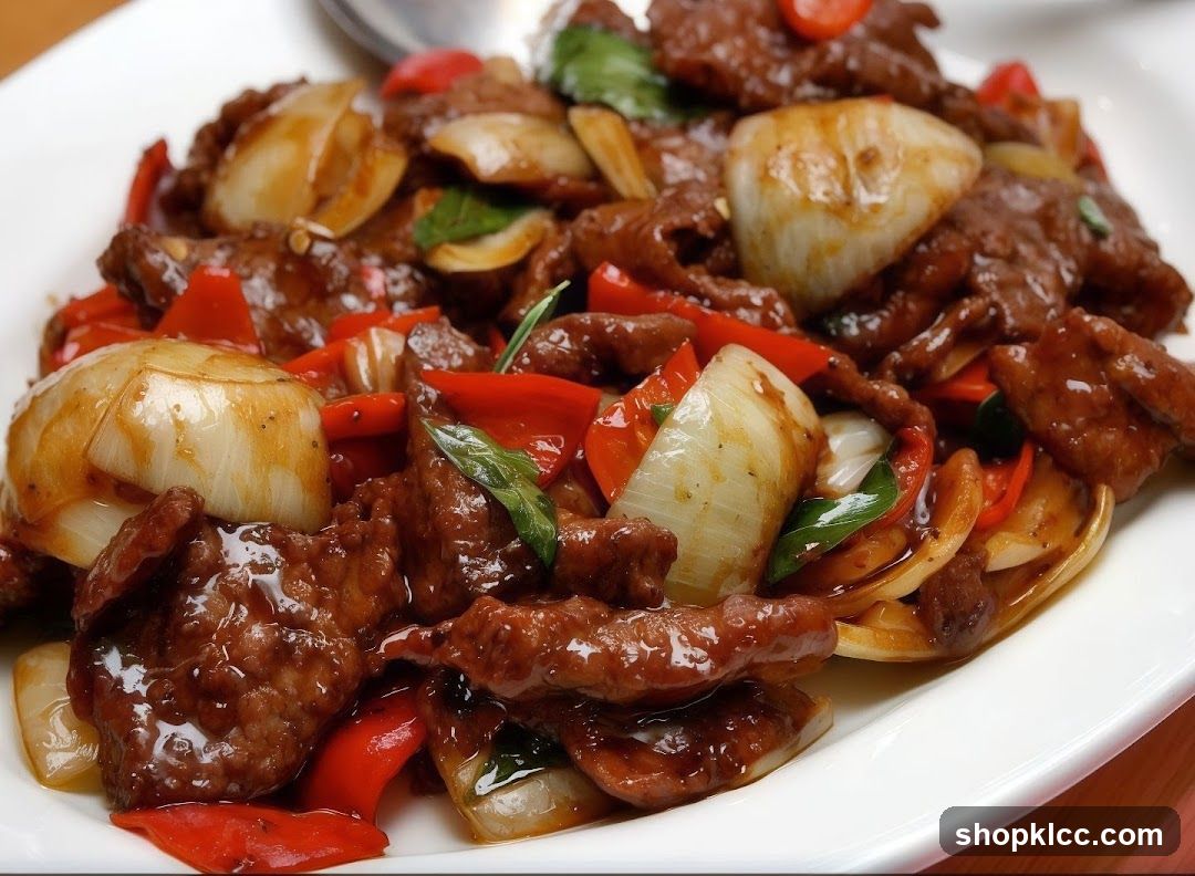 Stir-fried Beef with Peppers and Onions