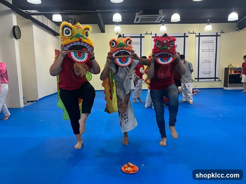 People in Lion Dance Costumes