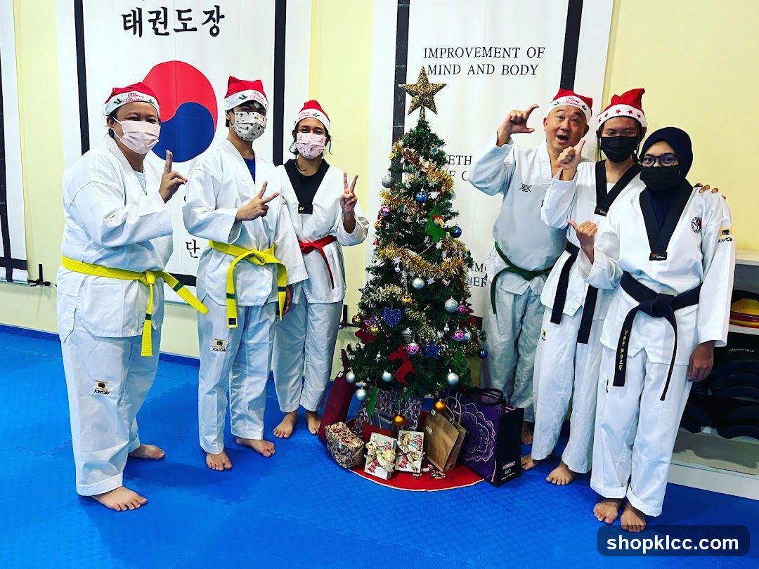 Taekwondo Class Celebrating Christmas