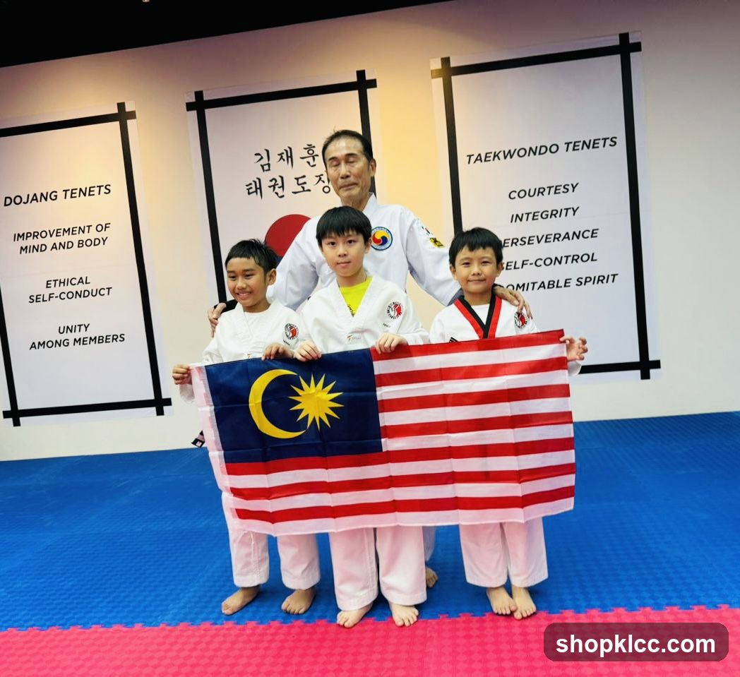 Taekwondo Class with Malaysian Flag