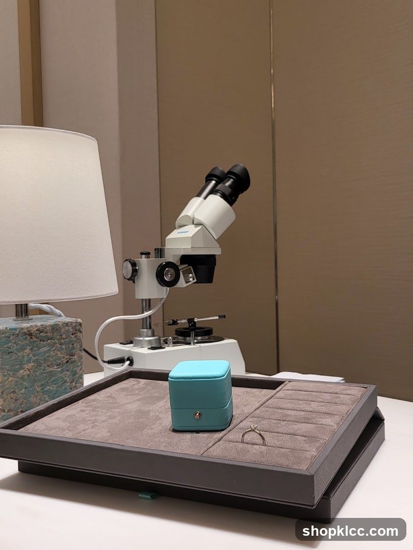 Jewelry Display with Microscope