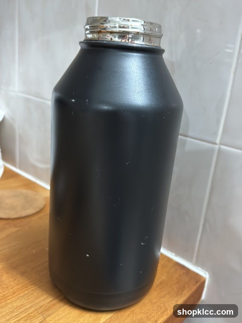 Black thermos bottle