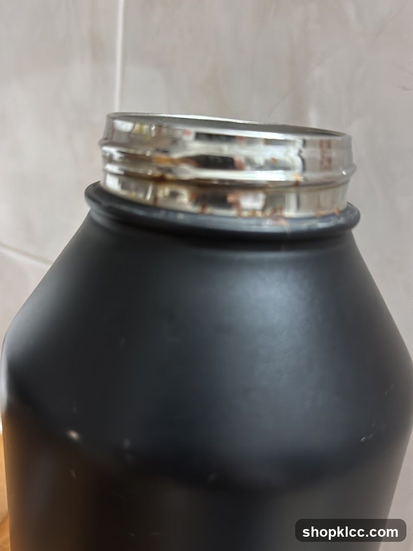 Close-up of a black bottle cap