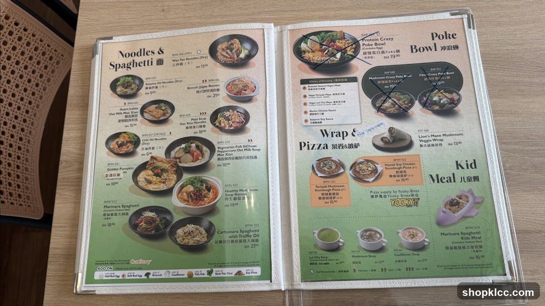 Noodles & Spaghetti / Poke Bowl Menu