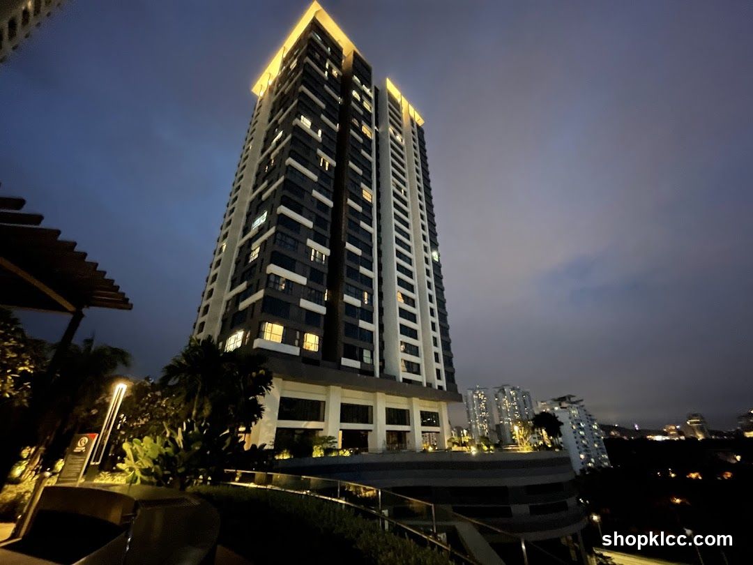 High-rise building at dusk