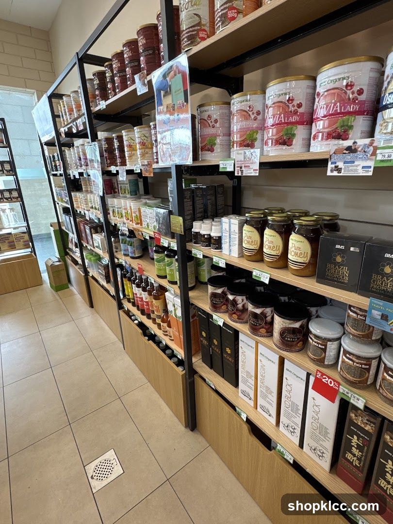 Aisle of a health food store