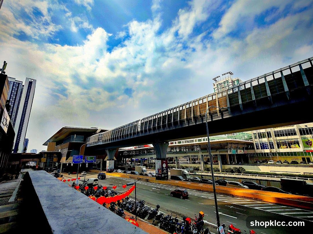 Modern Cityscape with Elevated Walkway