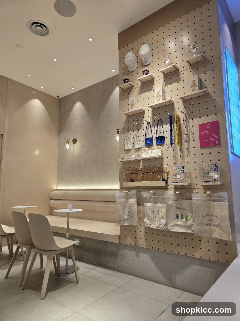 Interior of a cafe with merchandise display