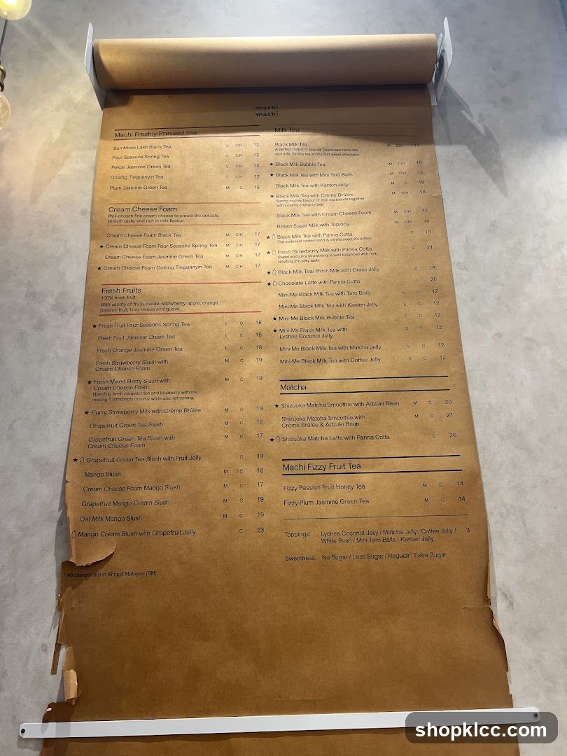 Machi Menu