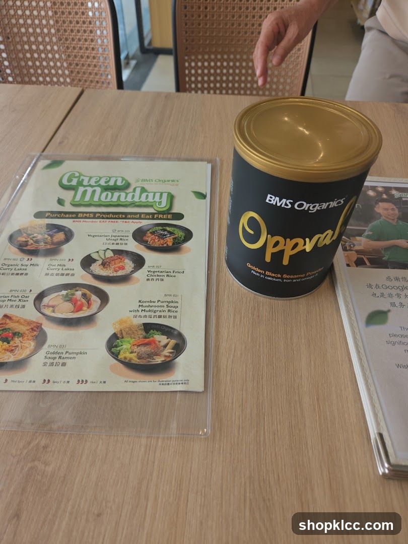 BMS Organics Oppval Product and Menu Display