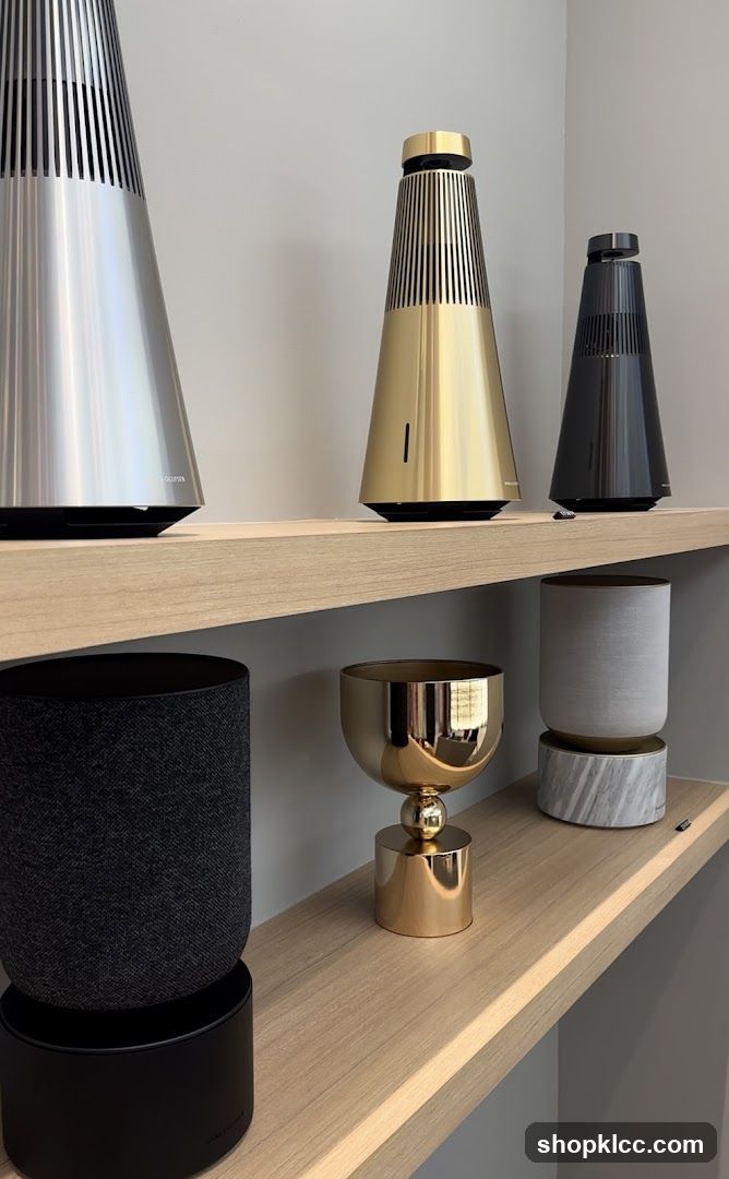 Designer Speakers on Shelves