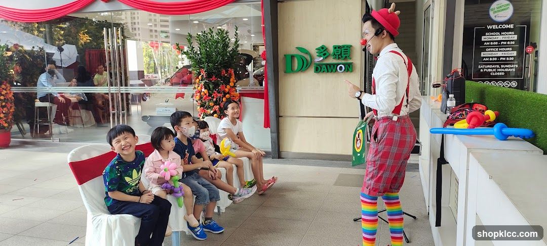 Clown entertaining children