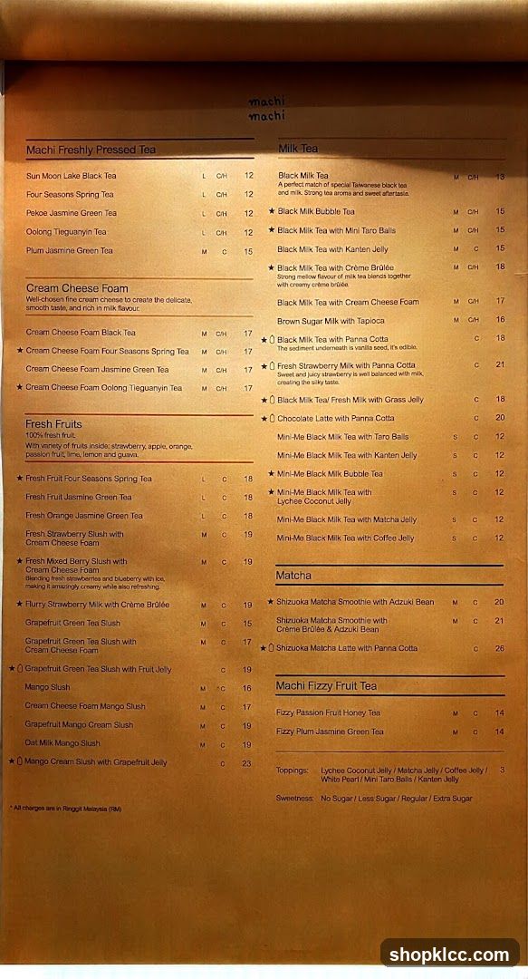 Machi Menu