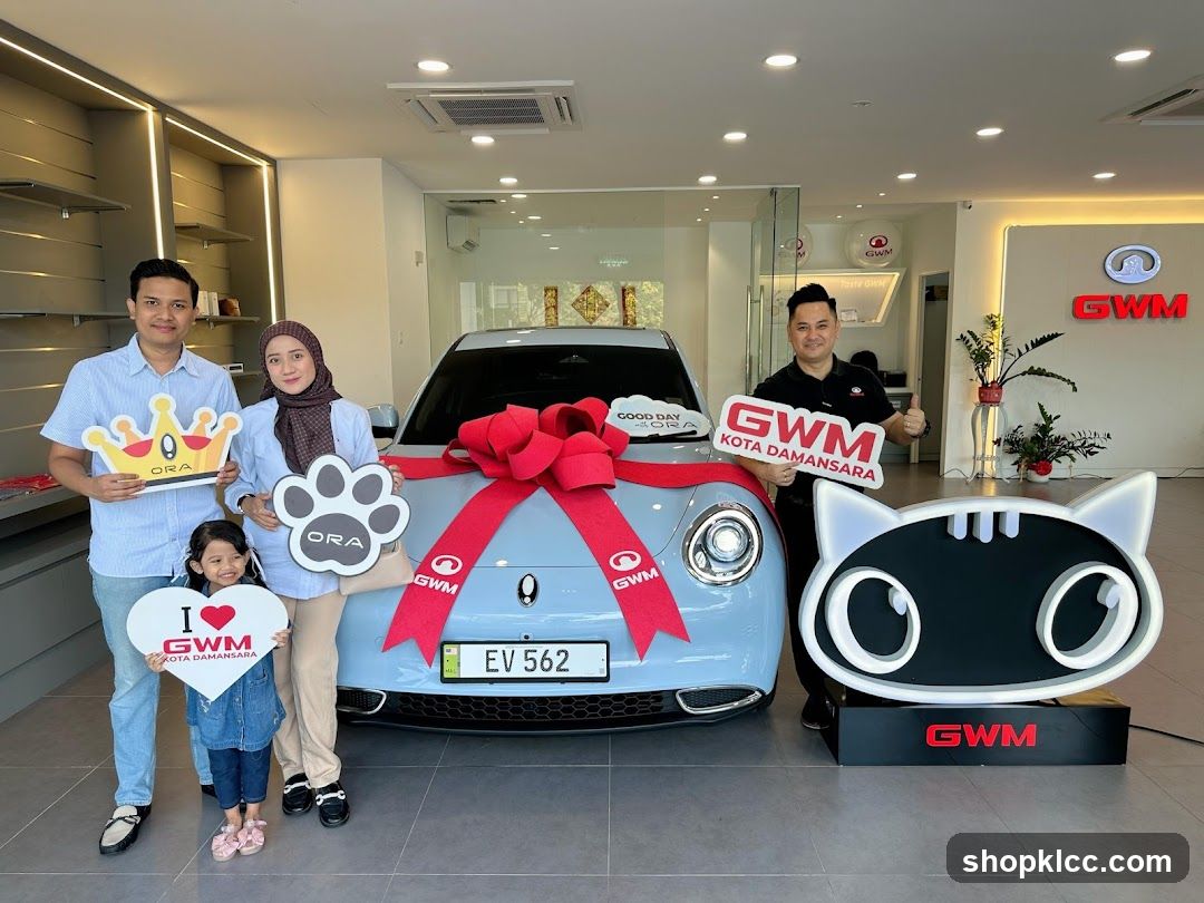 Family Posing with a New Car