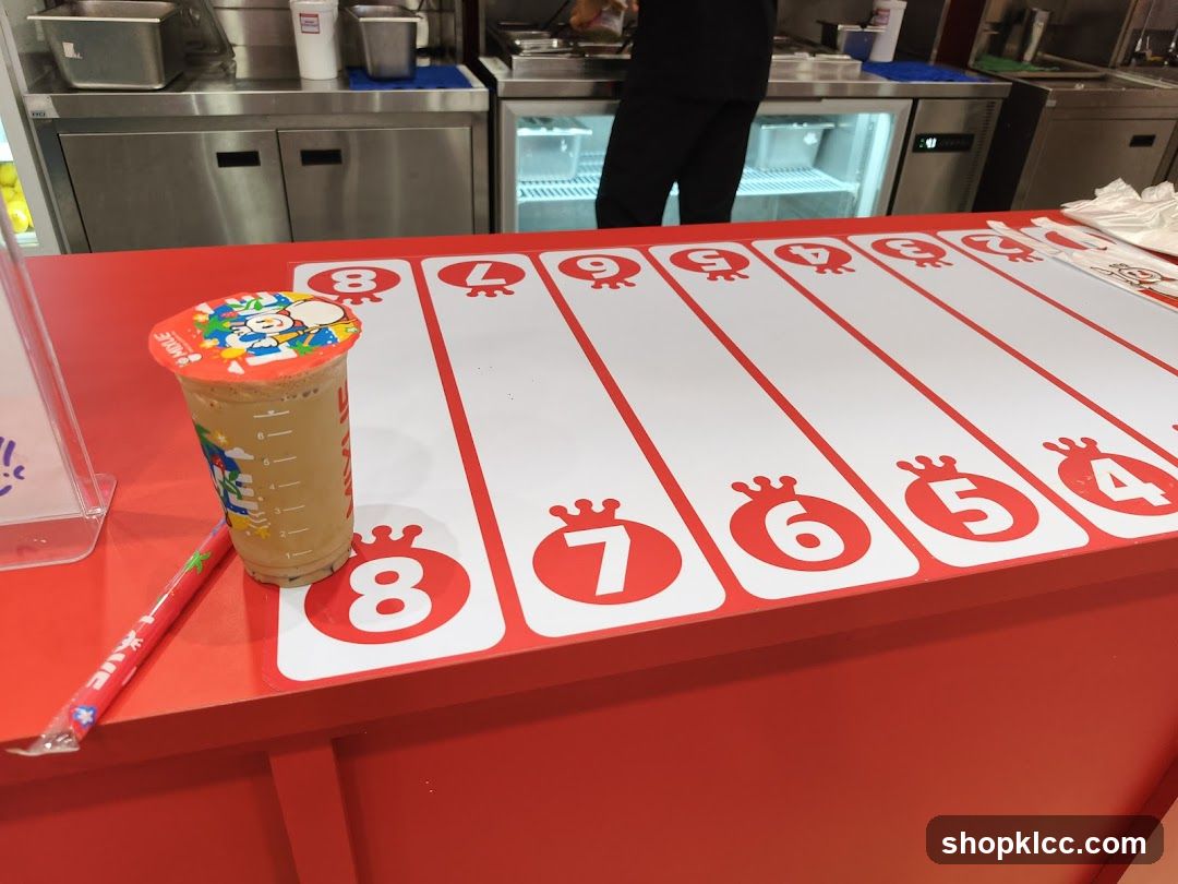 Beverage Counter with Numbered Stands