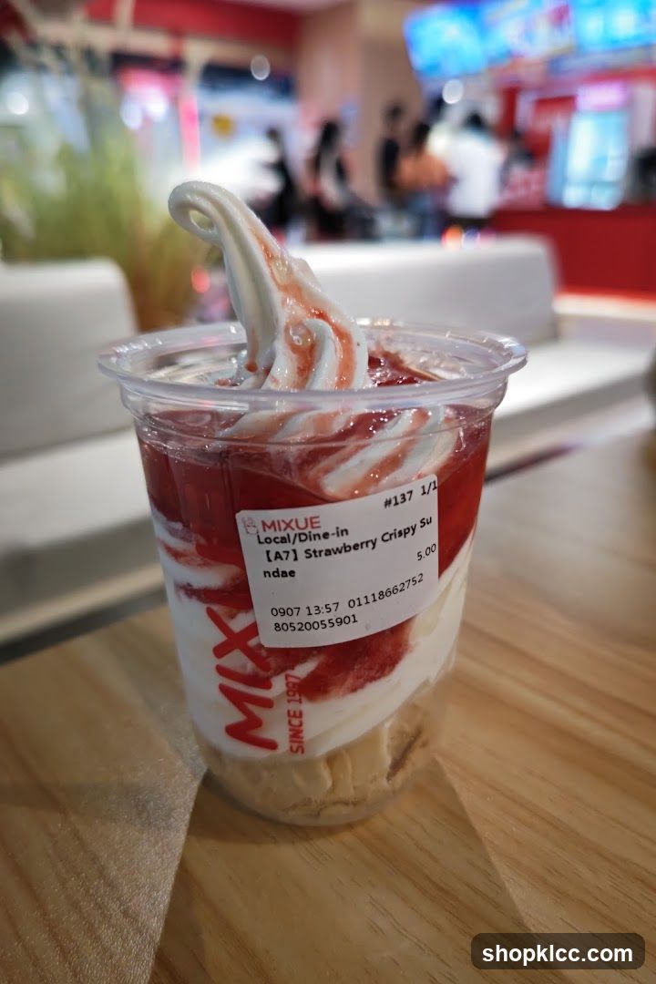 MIXUE Strawberry Crispy Sundae
