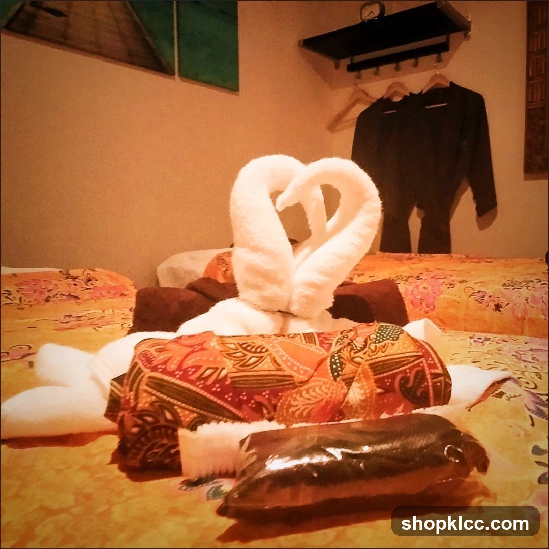 Hotel Room Interior with Towel Art