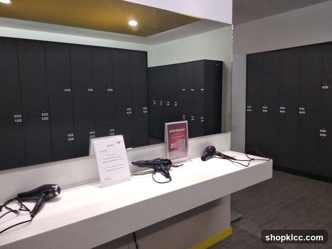 Locker Room with Hair Dryers