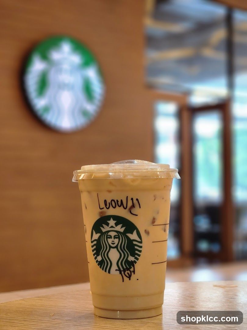 Iced Coffee with Starbucks Logo