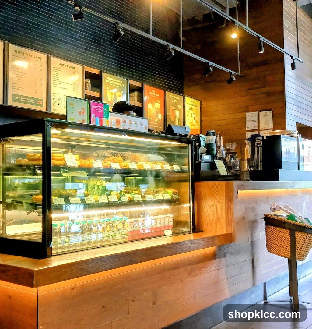 Cafe Counter with Pastries and Drinks