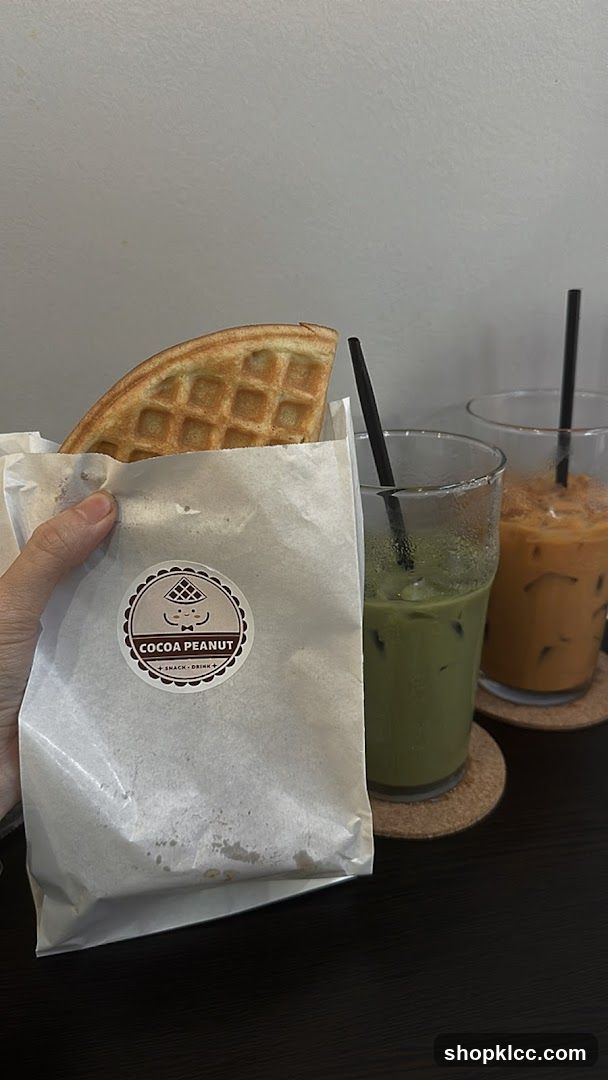 Waffle and drinks