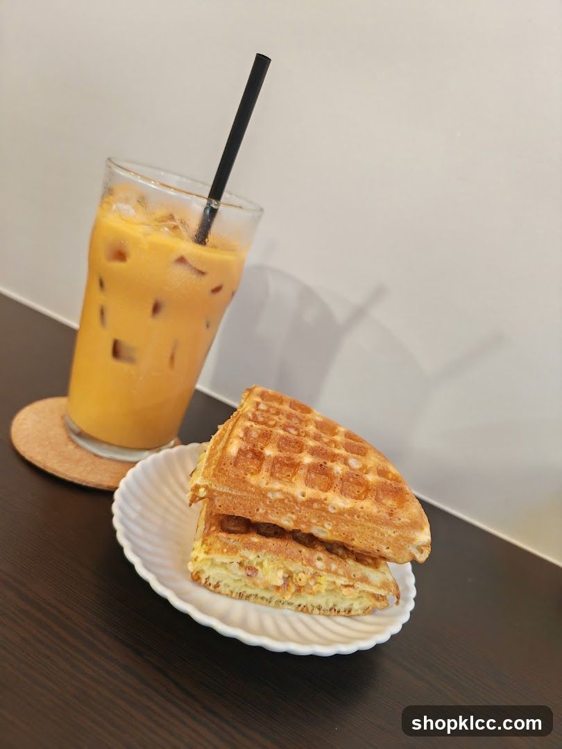 Waffles and Thai Iced Tea