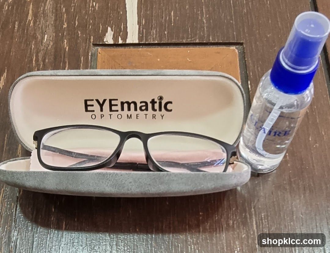 Eyeglasses and Cleaning Spray