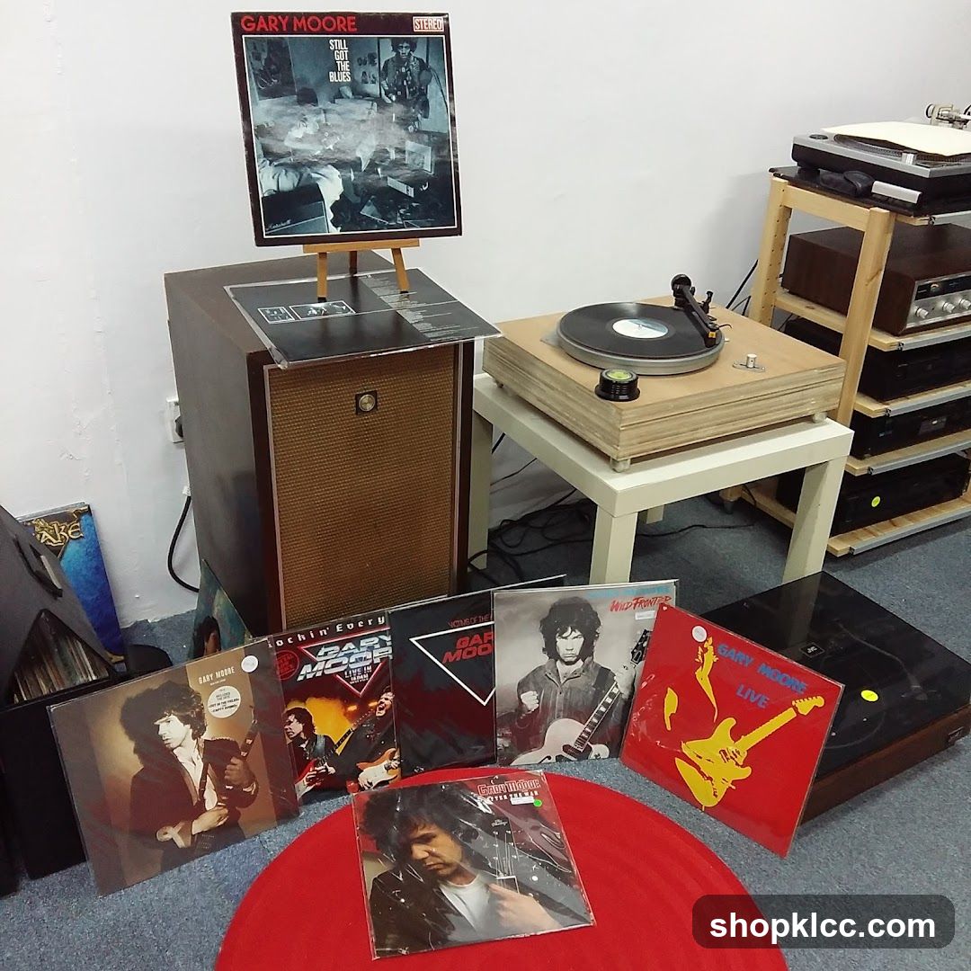 Gary Moore Vinyl Records Display