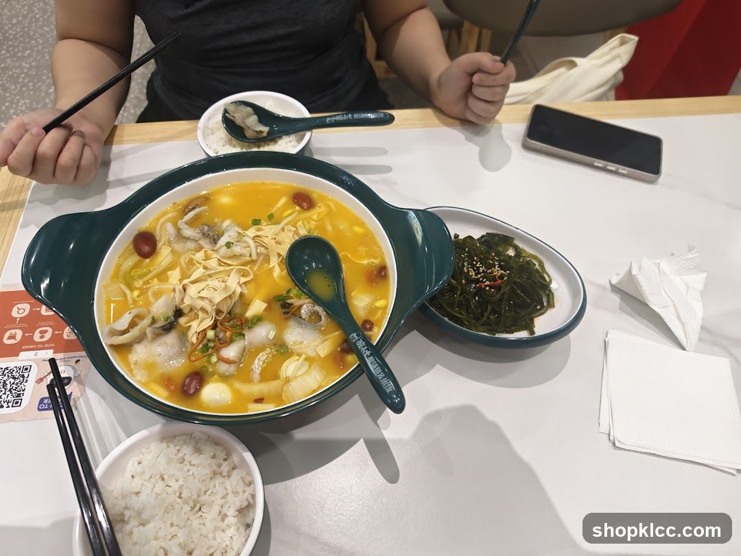 Fish Soup with Rice and Seaweed Salad