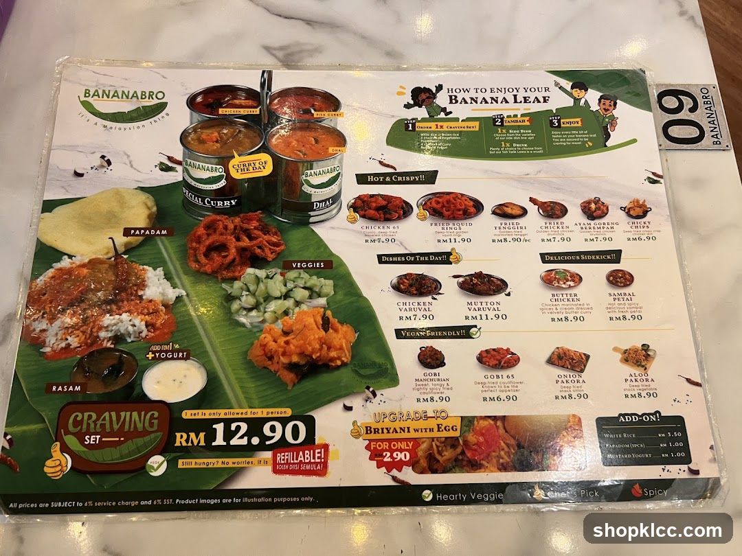 BANANABRO Menu